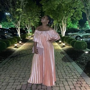 Rose gold maxi dress